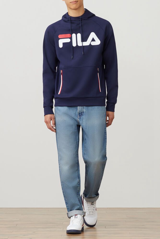 Fila Hoodie Mens Navy Ezra - Ireland 48670-ARCW